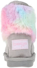 bebe Girls Cute And Fluffy Rainbow Faux Fur Chatz Warm Winter Snow Boots for Toddler Girls