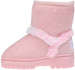 Rampage Girl's Warm Microsuede Winter Boot With Cute Faux Fur Heart And Trim Design