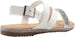 bebe Girls' Big Kid Slip-On Glitter Strappy Sandals with Rhinestone Logo, Open-Toe Flat Fashion Summer Shoes