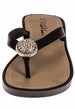 VeeVee Ladies Wedge Flip Flop With Charm - Black Size 5 / 6