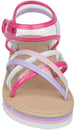 Girl's Strappy Open-Toe Ankle Strap Flat Sandals with Clear Vinyl Straps