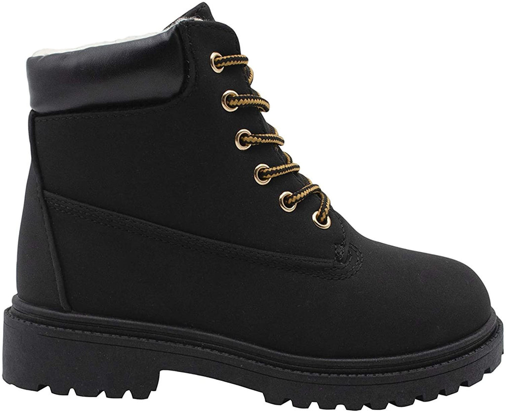 Xertia Boys' Camo Work Boots, Lace-Up Ankle Boots, Outdoor Hiking Comfort Fall Winter Shoes