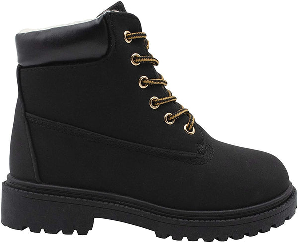 Xertia Boys' Camo Work Boots, Lace-Up Ankle Boots, Outdoor Hiking Comfort Fall Winter Shoes